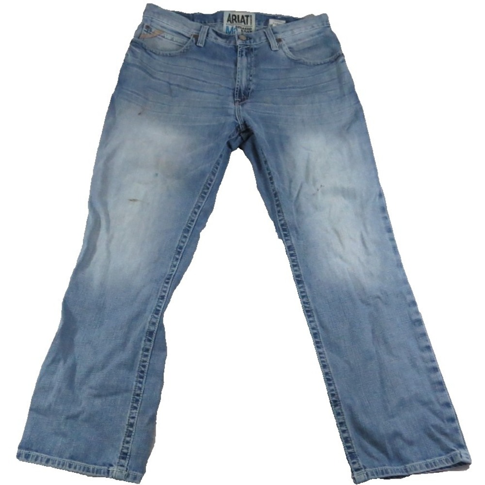 Ariat M2 Mens 36x30 Relaxed Boot Cut Jeans Light Wash Denim Western Cowboy Work